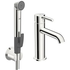 Oras Optima Style Waschtischarmatur mit Bidet-Handbrause Stehend chrom 2606FH-105