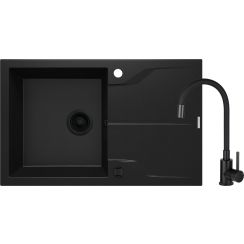 Deante Andante Waschbecken mit Wasserhahn schwarz/schwarz ZQNNN113