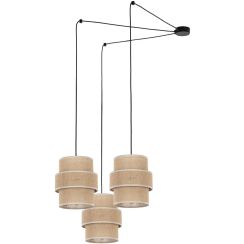 TK Lighting Calisto Pendelleuchte 3x15 W schwarz-beige 5403
