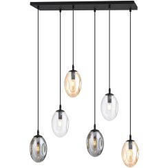 Emibig Astral Pendelleuchte 6x10 W schwarz-transparent-verraucht 1268/6M1