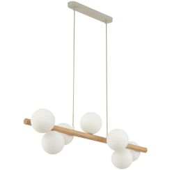 TK Lighting Estera Wood Pendelleuchte x6 W weiß-holz 5905