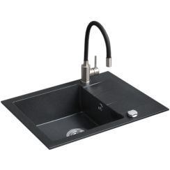 iceBerg Flex waschbecken mit wasserhahn onyx/schwarz ZZF1411ABFIX