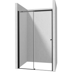 Deante Kerria Plus Duschtüren 150 cm Schiebe- schwarz Matte/durchsichtiges Glas KTSPN15P