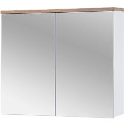 Comad Bali White Badschrank 80x20x69.4 cm Spiegelschrank weiß-eiche BALI WHITE 841 FSC