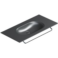 Catalano Horizon Waschbecken 100x50 cm rechteckig Klassisch-Möbel-mit Blatt schwarz matte 0521010022