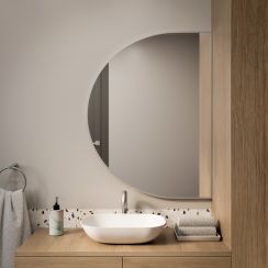 Baltica Design Tiny Border Semi Round Spiegel 110x65 cm silber 5904107923895