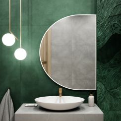 Baltica Design Tiny Border Semi Round Spiegel 90x65 cm weiß 5904107923352