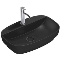 Catalano Green Waschbecken 60x40 cm oval Einbauwaschbecken-Aufsatzwaschbecken schwarz matte 0625601022
