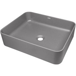 Deante Temisto Waschbecken 50x40 cm rechteckig Aufsatzwaschbecken anthrazit CQT_TU5S
