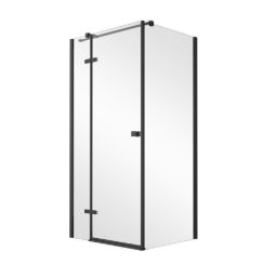 Besco Pixa Black Duschkabine 100x90 cm rechteckig schwarz Matte/durchsichtiges Glas PPL-109-195B