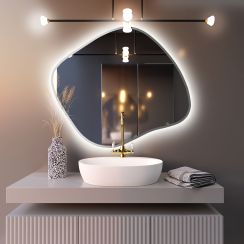 Baltica Design Bright Stain III Spiegel 60x52 cm mit Beleuchtung silber 5904107920344