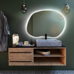 Baltica Design Bright Stain II Spiegel 70x50 cm mit Beleuchtung weiß 5904107919270
