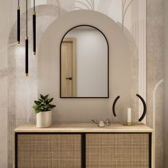 Baltica Design Tiny Border Pastille Cut Spiegel 50x110 cm schwarz 5904107924724