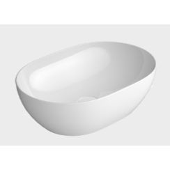 GSI Pura Waschbecken 50x35 cm oval Aufsatzwaschbecken weiß glanz 886011