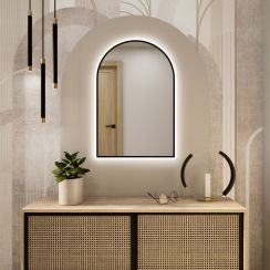 Baltica Design Tiny Border Pastille Cut Spiegel 60x90 cm mit Beleuchtung schwarz 5904107926452