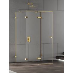 New Trendy Eventa Gold Shine Duschkabine 100x80 cm rechteckig gold Glanz/durchsichtiges Glas EXK-4796