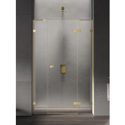 New Trendy Eventa Gold Shine Duschtüren 130 cm aufklappbar gold Glanz/durchsichtiges Glas EXK-4684