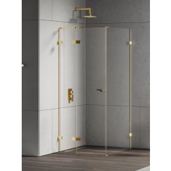 New Trendy Eventa Gold Shine Duschkabine 110x100 cm rechteckig gold Glanz/durchsichtiges Glas EXK-4710