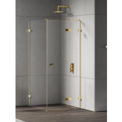 New Trendy Eventa Gold Shine Duschkabine 100x90 cm rechteckig gold Glanz/durchsichtiges Glas EXK-4728