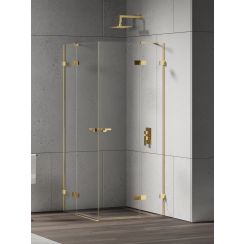 New Trendy Eventa Gold Shine Duschkabine 120x100 cm rechteckig gold Glanz/durchsichtiges Glas EXK-4763