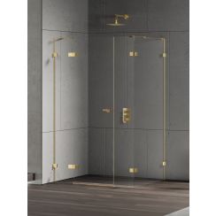 New Trendy Eventa Gold Shine Duschkabine 130x90 cm rechteckig gold Glanz/durchsichtiges Glas EXK-4782