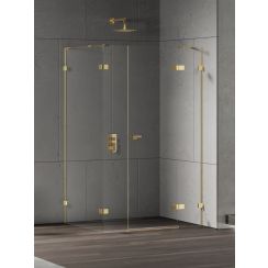New Trendy Eventa Gold Shine Duschkabine 110x100 cm rechteckig gold Glanz/durchsichtiges Glas EXK-4787