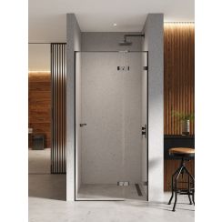 New Trendy Eventa Black Chrome Duschtüren 120 cm aufklappbar schwarz Glanz/durchsichtiges Glas EXK-6136
