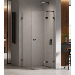 New Trendy Eventa Black Chrome Duschkabine 110x110 cm quadratisch schwarz Glanz/durchsichtiges Glas EXK-6197