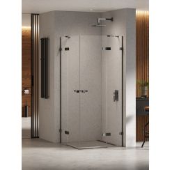 New Trendy Eventa Black Chrome Duschkabine 110x80 cm rechteckig schwarz Glanz/durchsichtiges Glas EXK-6208