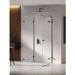 New Trendy Eventa Black Chrome Duschkabine 100x90 cm rechteckig schwarz Glanz/durchsichtiges Glas EXK-6287