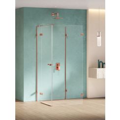 New Trendy Eventa Copper Shine Duschkabine 90x80 cm rechteckig kupfer Glanz/durchsichtiges Glas EXK-6503