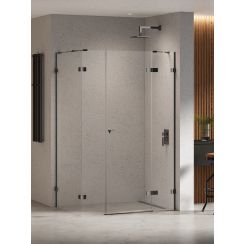New Trendy Eventa Black Chrome Duschkabine 150x100 cm rechteckig schwarz Glanz/durchsichtiges Glas EXK-6247