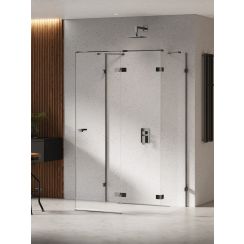 New Trendy Eventa Black Chrome Duschkabine 80x80 cm quadratisch schwarz Glanz/durchsichtiges Glas EXK-6249