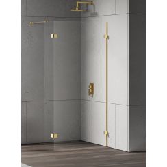 New Trendy Eventa Gold Shine Walk-In Duschwand 90 cm gold Glanz/durchsichtiges Glas EXK-4852