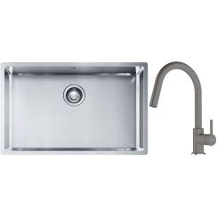 Set Stahlspüle Franke Box 127.0453.658, Küchenarmatur Franke Lina 115.0626.057