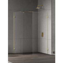 New Trendy Eventa Gold Shine Walk-In Dusche 120x80 cm rechteckig gold Glanz/durchsichtiges Glas EXK-4870