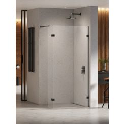 New Trendy Eventa Black Chrome Walk-In Duschwand 80 cm schwarz Glanz/durchsichtiges Glas EXK-6308