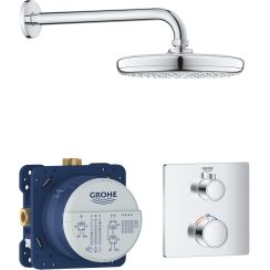 Grohe Grohtherm badewannen- und duschset Unterputz mit Thermostat mit Regenbrause chrom 34728000