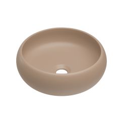 Comad Wiki Waschbecken 36x36 cm rund Aufsatzwaschbecken braun/beige matte UN-WIKI-MC