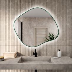 Baltica Design Bright Stain III Spiegel 60x52 cm mit Beleuchtung grün 5904107932361