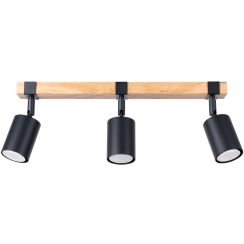 Sollux Lighting Fager Deckenlampe 3x10 W schwarz-holz SL.1345