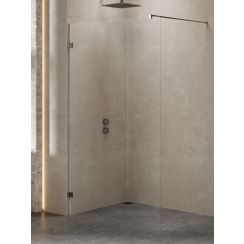 New Trendy Avexa Gunmetal Brushed begehbare duschwand 150 cm gunmetal gebürstet/durchsichtiges Glas EXK-7108