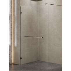 New Trendy Avexa Gunmetal Brushed begehbare duschwand 150 cm gunmetal gebürstet/durchsichtiges Glas EXK-7130