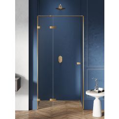 New Trendy Avexa Gold Brushed Duschtüren 80 cm aufklappbar gold gebürstet/durchsichtiges Glas EXK-1714