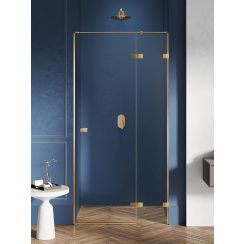 New Trendy Avexa Gold Brushed Duschtüren 130 cm aufklappbar gold gebürstet/durchsichtiges Glas EXK-1725