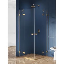 New Trendy Avexa Gold Brushed Duschkabine 120x80 cm rechteckig gold gebürstet/durchsichtiges Glas EXK-1788