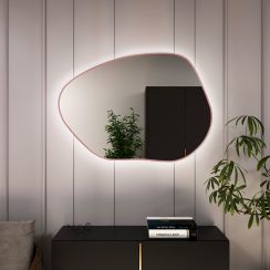 Baltica Design Bright Stain I Spiegel 70x50 cm mit Beleuchtung rosa 5904107931326