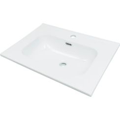 Deante Tubo Waschbecken 61x46.2 cm rechteckig Einbauwaschbecken weiß glanz CTU_6U6W