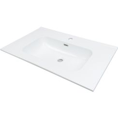 Deante Tubo Waschbecken 81x46.2 cm rechteckig Einbauwaschbecken weiß glanz CTU_6U8W