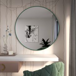 Baltica Design Tiny Border Round Spiegel 50x50 cm rund grün 5904107930466